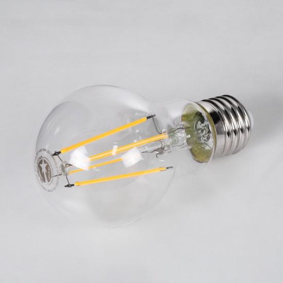 99008 Λάμπα LED Long Filament E27 A60 Γλόμπος 10W 1000lm 360° AC 220-240V IP20 Φ6 x Υ10.5cm Θερμό Λευκό 2700K με Διάφανο Γυαλί - Dimmable - 3 Years Warranty