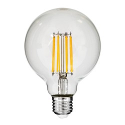 BUBBLE 99011 Λάμπα E27 G95 LED 12W 1200lm 360° AC 220-240V IP20 Θερμό Λευκό 2700K Dimmable - Long Filament Chip - Διάφανο - Μ9.5 x Π9.5 x Υ13.7cm - 3 Χρόνια Εγγύηση