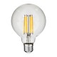 99011 Λάμπα LED Long Filament E27 G95 Γλόμπος 12W 1200lm 360° AC 220-240V IP20 Φ9.5 x Υ13.5cm Θερμό Λευκό 2700K με Διάφανο Γυαλί - Dimmable - 3 Years Warranty