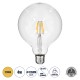 99012 Λάμπα LED Long Filament E27 G125 Γλόμπος 4W 400lm 360° AC 220-240V IP20 Φ12.5 x Υ18cm Θερμό Λευκό 2700K με Διάφανο Γυαλί - Dimmable - 3 Years Warranty