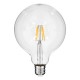 99012 Λάμπα LED Long Filament E27 G125 Γλόμπος 4W 400lm 360° AC 220-240V IP20 Φ12.5 x Υ18cm Θερμό Λευκό 2700K με Διάφανο Γυαλί - Dimmable - 3 Years Warranty