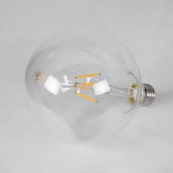 BUBBLE 99012 Λάμπα E27 G125 LED 4W 400lm 360° AC 220-240V IP20 Θερμό Λευκό 2700K Dimmable - Long Filament Chip - Διάφανο - Μ12.5 x Π12.5 x Υ18cm - 3 Χρόνια Εγγύηση