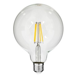 BUBBLE 99013 Λάμπα E27 G125 LED 8W 800lm 360° AC 220-240V IP20 Θερμό Λευκό 2700K Dimmable - Long Filament Chip - Διάφανο - Μ12.5 x Π12.5 x Υ18cm - 3 Χρόνια Εγγύηση