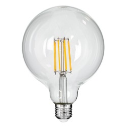 BUBBLE 99014 Λάμπα E27 G125 LED 12W 1200lm 360° AC 220-240V IP20 Θερμό Λευκό 2700K Dimmable - Long Filament Chip - Διάφανο - Μ12.5 x Π12.5 x Υ18cm - 3 Χρόνια Εγγύηση