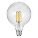 99014 Λάμπα LED Long Filament E27 G125 Γλόμπος 12W 1200lm 360° AC 220-240V IP20 Φ12.5 x Υ18cm Θερμό Λευκό 2700K με Διάφανο Γυαλί - Dimmable - 3 Years Warranty