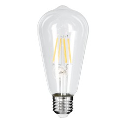 PEAR 99015 Λάμπα E27 ST64 LED 4W 400lm 360° AC 220-240V IP20 Θερμό Λευκό 2700K Dimmable - Long Filament Chip - Διάφανο - Μ6.4 x Π6.4 x Υ14cm - 3 Χρόνια Εγγύηση