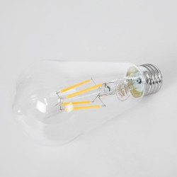 PEAR 99015 Λάμπα E27 ST64 LED 4W 400lm 360° AC 220-240V IP20 Θερμό Λευκό 2700K Dimmable - Long Filament Chip - Διάφανο - Μ6.4 x Π6.4 x Υ14cm - 3 Χρόνια Εγγύηση