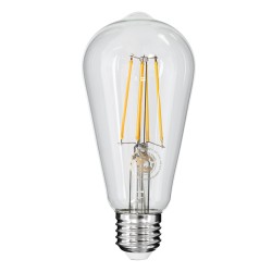 PEAR 99017 Λάμπα E27 ST64 LED 10W 1000lm 360° AC 220-240V IP20 Θερμό Λευκό 2700K Dimmable - Long Filament Chip - Διάφανο - Μ6.4 x Π6.4 x Υ14cm - 3 Χρόνια Εγγύηση