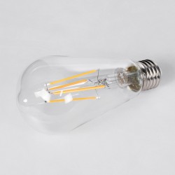 PEAR 99017 Λάμπα E27 ST64 LED 10W 1000lm 360° AC 220-240V IP20 Θερμό Λευκό 2700K Dimmable - Long Filament Chip - Διάφανο - Μ6.4 x Π6.4 x Υ14cm - 3 Χρόνια Εγγύηση
