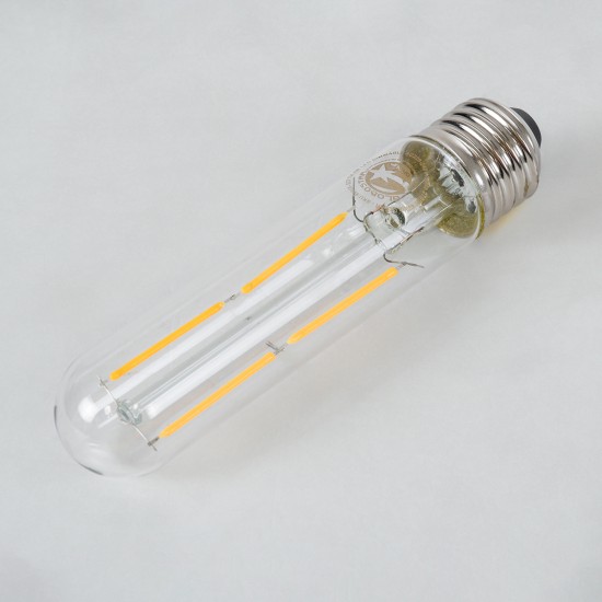 99019 Λάμπα LED Long Filament E27 T30 Σωλήνας 4W 400lm 360° AC 220-240V IP20 Φ3 x Υ13.5cm Θερμό Λευκό 2700K με Διάφανο Γυαλί - Dimmable - 3 Years Warranty