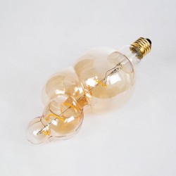 BUBBLES 99021 Λάμπα E27 BB100 LED 6W 420lm 360° AC 220-240V IP20 Ultra Θερμό Λευκό 2200K Dimmable - Soft S Spiral Filament Chip - Μελί - Μ10 x Π10 x Υ24cm - 3 Χρόνια Εγγύηση