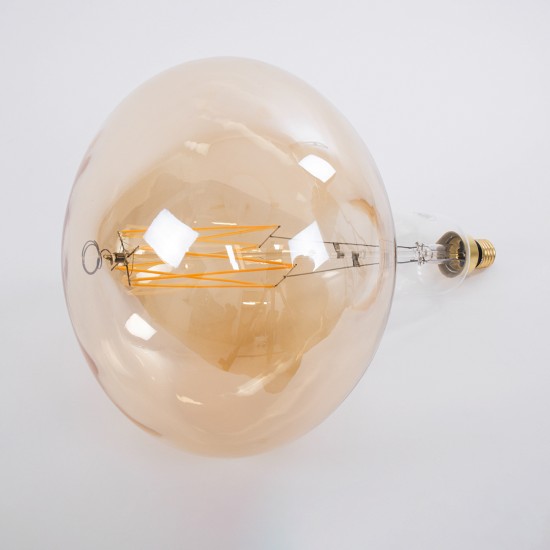 99027 Λάμπα LED Zig Long Filament E27 R280 BUTTERNUT Γλόμπος 6W 420lm 360° AC 220-240V IP20 Φ28 x Υ41cm Ultra Θερμό Λευκό 2200K με Μελί Γυαλί - Dimmable - 3 Years Warranty