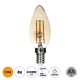 99031 Λάμπα LED Long Filament E14 C35 Κεράκι 4W 350lm 360° AC 220-240V IP20 Φ3.5 x Υ10.5cm Ultra Θερμό Λευκό 2200K με Μελί Γυαλί Dimmable - 3 Χρόνια Εγγύηση