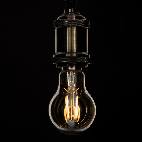 99036 LED Long Filament Bulb E27 A60 Globe 6W 550lm 360° AC 220-240V IP20 D6 x H10.5cm Ultra Θερμό Λευκό 2200K με Μελί Γυαλί - Dimmable - 3 Years Warranty