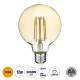 99041 LED Long Filament Bulb E27 G95 Globe 12W 1080lm 360° AC 220-240V IP20 D9.5 x H13.5cm Ultra Θερμό Λευκό 2200K με Μελί Γυαλί - Dimmable - 3 Years Warranty