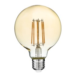 BUBBLE 99041 Λάμπα E27 G95 LED 12W 1080lm 360° AC 220-240V IP20 Ultra Θερμό Λευκό 2200K Dimmable - Long Filament Chip - Μελί - Μ9.5 x Π9.5 x Υ13.7cm - 3 Χρόνια Εγγύηση
