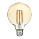 99041 LED Long Filament Bulb E27 G95 Globe 12W 1080lm 360° AC 220-240V IP20 D9.5 x H13.5cm Ultra Θερμό Λευκό 2200K με Μελί Γυαλί - Dimmable - 3 Years Warranty