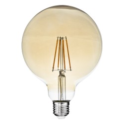 BUBBLE 99043 Λάμπα E27 G125 LED 8W 720lm 360° AC 220-240V IP20 Ultra Θερμό Λευκό 2200K Dimmable - Long Filament Chip - Μελί - Μ12.5 x Π12.5 x Υ18cm - 3 Χρόνια Εγγύηση