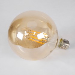 BUBBLE 99044 Λάμπα E27 G125 LED 12W 1080lm 360° AC 220-240V IP20 Ultra Θερμό Λευκό 2200K Dimmable - Long Filament Chip - Μελί - Μ12.5 x Π12.5 x Υ18cm - 3 Χρόνια Εγγύηση