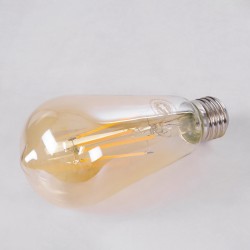 PEAR 99046 Λάμπα E27 ST64 LED 8W 720lm 360° AC 220-240V IP20 Ultra Θερμό Λευκό 2200K Dimmable - Long Filament Chip - Μελί - Μ6.4 x Π6.4 x Υ14cm - 3 Χρόνια Εγγύηση