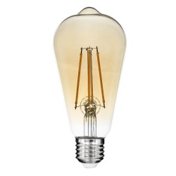 PEAR 99047 Λάμπα E27 ST64 LED 10W 900lm 360° AC 220-240V IP20 Ultra Θερμό Λευκό 2200K Dimmable - Long Filament Chip - Μελί - Μ6.4 x Π6.4 x Υ14cm - 3 Χρόνια Εγγύηση