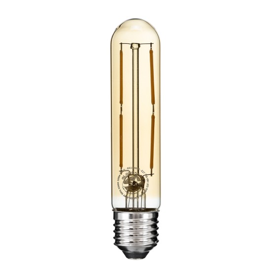 99049 Λάμπα LED Long Filament E27 T30 Σωλήνας 4W 350lm 360° AC 220-240V IP20 Φ3 x Υ13.5cm Ultra Θερμό Λευκό 2200K με Μελί Γυαλί - Dimmable - 3 Years Warranty