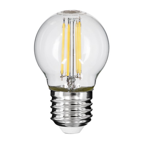 99052 Λάμπα LED Long Filament E27 G45 Γλομπάκι 6W 660lm 360° AC 220-240V IP20 Φ4.5 x Υ7.5cm Φυσικό Λευκό 4000K με Διάφανο Γυαλί - Dimmable - 3 Years Warranty