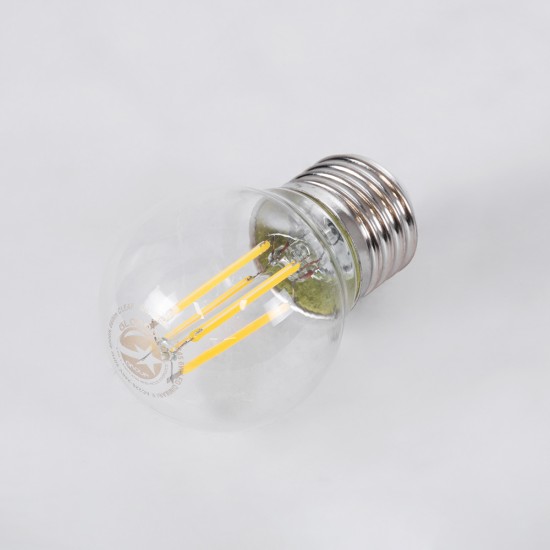 99052 Λάμπα LED Long Filament E27 G45 Γλομπάκι 6W 660lm 360° AC 220-240V IP20 Φ4.5 x Υ7.5cm Φυσικό Λευκό 4000K με Διάφανο Γυαλί - Dimmable - 3 Years Warranty