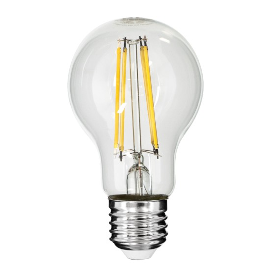 99053 Λάμπα LED Long Filament E27 A60 Γλόμπος 10W 1100lm 360° AC 220-240V IP20 Φ6 x Υ10.5cm Φυσικό Λευκό 4000K με Διάφανο Γυαλί - Dimmable - 3 Χρόνια Εγγύηση