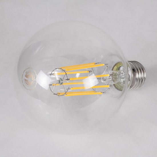 99054 Λάμπα LED Long Filament E27 G95 Γλόμπος 12W 1320lm 360° AC 220-240V IP20 Φ9.5 x Υ13.5cm Φυσικό Λευκό 4000K με Διάφανο Γυαλί - Dimmable - 3 Years Warranty