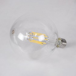BUBBLE 99055 Λάμπα E27 G125 LED 12W 1320lm 360° AC 220-240V IP20 Φυσικό Λευκό 4500K Dimmable - Long Filament Chip - Διάφανο - Μ12.5 x Π12.5 x Υ18cm - 3 Χρόνια Εγγύηση