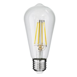 PEAR 99056 Λάμπα E27 ST64 LED 10W 1100lm 360° AC 220-240V IP20 Φυσικό Λευκό 4500K Dimmable - Long Filament Chip - Διάφανο - Μ6.4 x Π6.4 x Υ14cm - 3 Χρόνια Εγγύηση