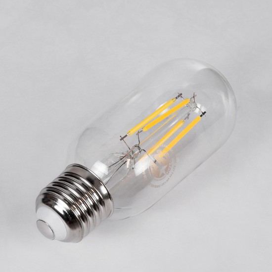 99057 Λάμπα LED Long Filament E27 T45 Σωλήνας 4W 440lm 360° AC 220-240V IP20 Φ4.5 x Υ11cm Φυσικό Λευκό 4000K με Διάφανο Γυαλί - Dimmable - 3 Years Warranty