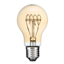 GLOBE 99059 Λάμπα E27 A60 LED 4W 280lm 360° AC 220-240V IP20 Ultra Θερμό Λευκό 2200K Dimmable - Ultra Thin Soft T Spiral Filament Chip - Μελί - Μ6 x Π6 x Υ10.5cm - 3 Χρόνια Εγγύηση