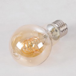 GLOBE 99059 Λάμπα E27 A60 LED 4W 280lm 360° AC 220-240V IP20 Ultra Θερμό Λευκό 2200K Dimmable - Ultra Thin Soft T Spiral Filament Chip - Μελί - Μ6 x Π6 x Υ10.5cm - 3 Χρόνια Εγγύηση