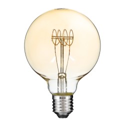 BUBBLE 99060 Λάμπα E27 G95 LED 4W 280lm 360° AC 220-240V IP20 Ultra Θερμό Λευκό 2200K Dimmable - Ultra Thin Soft Τ Spiral Filament Chip - Μελί - Μ9.5 x Π9.5 x Υ13.5cm - 3 Χρόνια Εγγύηση