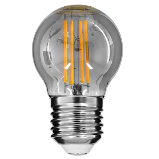 99065 Λάμπα E27 G45 Γλομπάκι LED LONG FILAMENT 6W 600 lm 320° AC 85-265V Edison Retro με Φιμέ Γυαλί Θερμό Λευκό 2700 K Dimmable