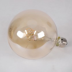 BUBBLE 99081 Λάμπα E27 G125 LED 4W 280lm 360° AC 220-240V IP20 Ultra Θερμό Λευκό 2200K Dimmable - Ultra Thin Soft T Spiral Filament Chip - Μελί - Μ12.5 x Π12.5 x Υ18cm - 3 Χρόνια Εγγύηση