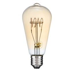 PEAR 99082 Λάμπα E27 ST64 LED 4W 280lm 360° AC 220-240V IP20 Ultra Θερμό Λευκό 2200K Dimmable - Ultra Thin Soft T Spiral Filament Chip - Μελί - Μ6.4 x Π6.4 x Υ14cm - 3 Χρόνια Εγγύηση