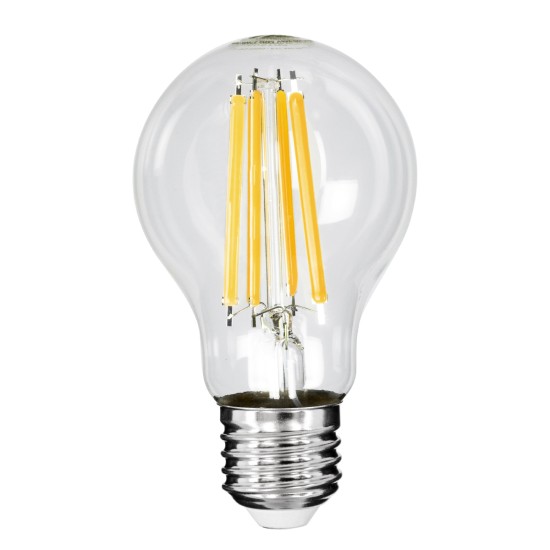 99083 Λάμπα LED Long Filament E27 A60 Γλόμπος 4W 840lm 360° AC 220-240V IP20 Φ6 x Υ11cm Θερμό Λευκό 2700K με Διάφανο Γυαλί - Pro Series 210lm/W - A Ενεργειακή Κλάση - 3 Χρόνια Εγγύηση