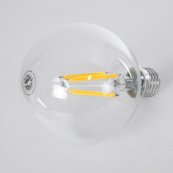 BUBBLE 99084 Λάμπα E27 G95 LED 4W 840lm 360° AC 220-240V IP20 Θερμό Λευκό 2700K - Long Filament Chip - Διάφανο - Μ9.5 x Π9.5 x Υ13.8cm - 3 Χρόνια Εγγύηση