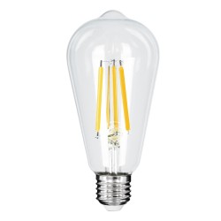 PEAR 99086 Λάμπα E27 ST64 LED 4W 840lm 360° AC 220-240V IP20 Θερμό Λευκό 2700K - Long Filament Chip - Διάφανο - Μ6.4 x Π6.4 x Υ14.5cm - 3 Χρόνια Εγγύηση