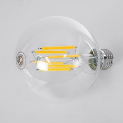 BUBBLE 99088 Λάμπα E27 G95 LED 7W 1470lm 360° AC 220-240V IP20 Θερμό Λευκό 2700K - Long Filament Chip - Διάφανο - Μ9.5 x Π9.5 x Υ13.8cm - 3 Χρόνια Εγγύηση