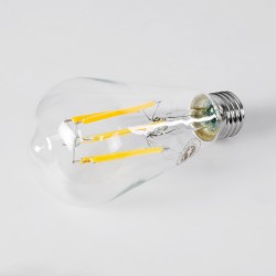 PEAR 99090 Λάμπα E27 ST64 LED 7W 1470lm 360° AC 220-240V IP20 Θερμό Λευκό 2700K - Long Filament Chip - Διάφανο - Μ6.4 x Π6.4 x Υ14.5cm - 3 Χρόνια Εγγύηση