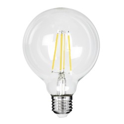 BUBBLE 99092 Λάμπα E27 G95 LED 4W 840lm 360° AC 220-240V IP20 Φυσικό Λευκό 4500K - Filament Chip - Διάφανο - Μ9.5 x Π9.5 x Υ13.8cm - 3 Χρόνια Εγγύηση