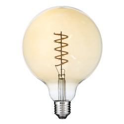 BUBBLE 99138 Λάμπα E27 G125 LED 4W 280lm 360° AC 220-240V IP20 Ultra Θερμό Λευκό 2200K Dimmable - Soft S Spiral Filament Chip - Μελί - Μ12.5 x Π12.5 x Υ18cm - 3 Χρόνια Εγγύηση