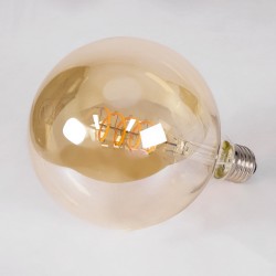 BUBBLE 99138 Λάμπα E27 G125 LED 4W 280lm 360° AC 220-240V IP20 Ultra Θερμό Λευκό 2200K Dimmable - Soft S Spiral Filament Chip - Μελί - Μ12.5 x Π12.5 x Υ18cm - 3 Χρόνια Εγγύηση