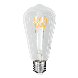 PEAR 99140 Λάμπα E27 ST64 LED 4W 300lm 360° AC 220-240V IP20 Θερμό Λευκό 2700K Dimmable - Soft T Spiral Filament Chip - Διάφανο - Μ6.4 x Π6.4 x Υ14cm - 3 Χρόνια Εγγύηση