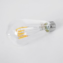 PEAR 99140 Λάμπα E27 ST64 LED 4W 300lm 360° AC 220-240V IP20 Θερμό Λευκό 2700K Dimmable - Soft T Spiral Filament Chip - Διάφανο - Μ6.4 x Π6.4 x Υ14cm - 3 Χρόνια Εγγύηση