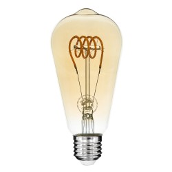 PEAR 99141 Λάμπα E27 ST64 LED 4W 280lm 360° AC 220-240V IP20 Ultra Θερμό Λευκό 2200K Dimmable - Soft T Spiral Filament Chip - Μελί - Μ6.4 x Π6.4 x Υ14cm - 3 Χρόνια Εγγύηση